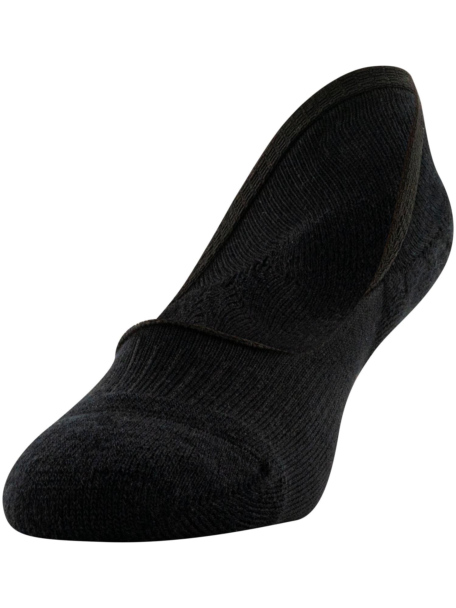 PEDS Women's Cushion Mid Cut Liner No Show Socks Black, 3 Pairs, Sizes 5-10