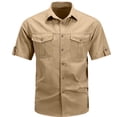 thumbnail image 4 of Men's Short Sleeve Button Up Shirts Breathable Comfortable Casual Formal Wear Versatile Stylish Lightweight Summer Mens Summer Lightweight Pullover Tee Shirts, 4 of 4