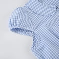 thumbnail image 6 of XIAOCHA Womens Plaid Print Top Puff Sleeve Peter Pan Collar Tops Oktoberfest Button Down Shirt, 6 of 7