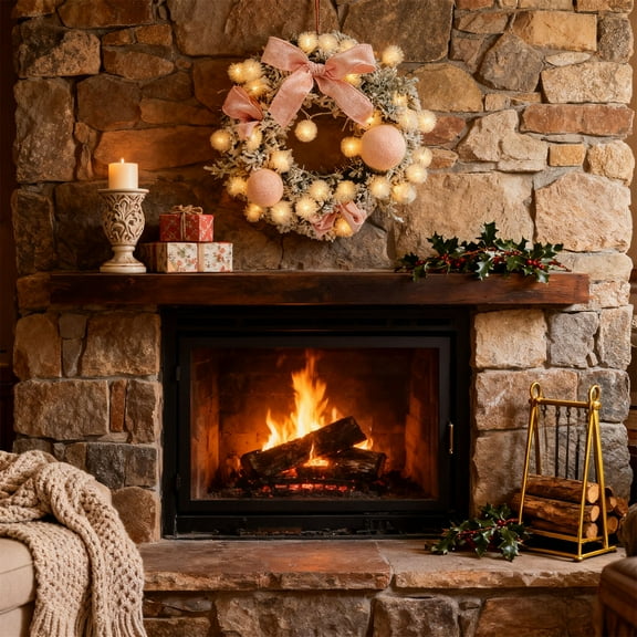 up to 90% off karymi 30cm Lighted Flocked Christmas Wreath with LED Lights and Velvet Bows Battery Operated Holiday Front Door Garland for Home Indoor Outdoor Decoration Mens Christmas Gifts