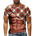 thumbnail image 2 of Dovford 3D Fake Abs Printed T Shirts for Men Funny Graphic Tees Casual Short Sleeve Crewneck Summer Tops Slim Muscle Tees, 2 of 5