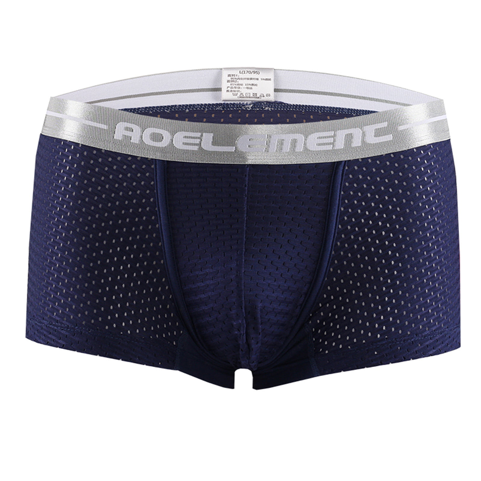 Athletic Waistband Navy 3XL Breathable Briefs Boxer Leg QWERTYU Covered Underwear Mens Men Short