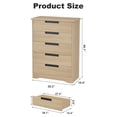 thumbnail image 4 of Commode Moderne à 5 Tiroirs en Bois - Conception à Poignée Intégrée, Solution de Rangement Compacte pour Salon et Chambre de Bébé, 4 of 5