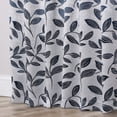 thumbnail image 6 of Superior Blackout Leaves Curtains Set of 2, Light Filtering Grommet Curtain Panel Set, White-Navy, 46"W x 63"L, 6 of 11