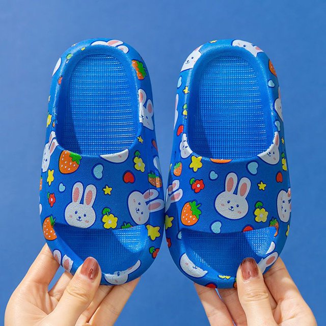 Pantuflas para niños con dibujos de osos para niñas, antideslizantes, con fondo suave, para el baño, para interiores y exteriores, de verano