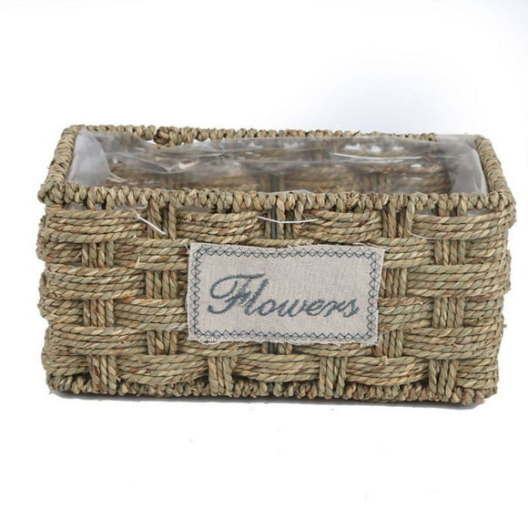 Square Rattan Woven Flower Basket Wicker pot home office Braided Plant Pot Container Decor Home Decorations