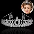 thumbnail image 4 of relayinert Crystal Hair Hoop with Comb Headband Rhinestone Portable Rustproof Bridal Hair Accessories for Women Engagement 1Set, 4 of 6