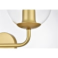 thumbnail image 5 of Living District Genesis 2-Light Iron & Glass Bath Sconce in Brass/Clear, 5 of 6