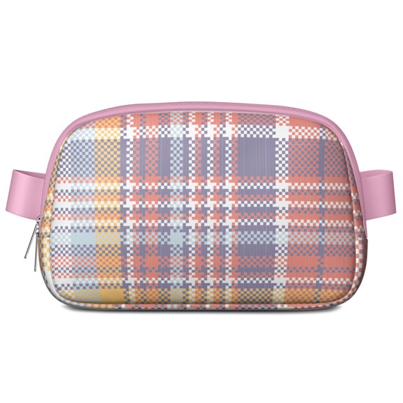 Moroccan Plaid Fanny Pack – Waterproof Adjustable Waist Bag with Exotic Geometric Checks, Global Bazaar Aesthetic