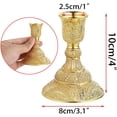 thumbnail image 3 of ABCISI Candle Stick Holders Set, 2PCS Brass Taper Candle Holders, Vintage Metal Pillar Candlestick Holders, Elegant Candle Stand Candelabra for Dining Table Centerpieces Wedding Home Decoration Gold, 3 of 7