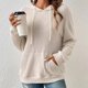 thumbnail image 4 of Sudadera Sudadera con capucha básica para mujer Pit Strip Bolsillo canguro Estilo casual Ajuste holgado Traje diario Cgtredaw Beige T S para Mujer, 4 of 6