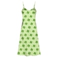 thumbnail image 4 of PNTUTB St. Patrick's Day Women's Fashion Print V Neck Sleeveless Split Hem Casual Loose Comfort Strapless Maxi Dress, 4 of 6