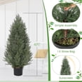 thumbnail image 2 of Homhougo 3 FT Artificial Topiary Cedar Trees, 2 PCS Artificial Plants Outdoor with Realistic Moss & Pot, UV Rated Fake Plants for Front Porch Decor, Living Room, 2 of 8