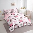 thumbnail image 3 of Homewish Cartoon Animal Cow 7-Piece Bedding Comforter Set For Kids Boys Girls,Kawaii Bow Rainbow King Bedding Sets,Polka Dots Ultra Soft Bed Sheets,Microfiber Bedroom Decor,Reversible, 3 of 8