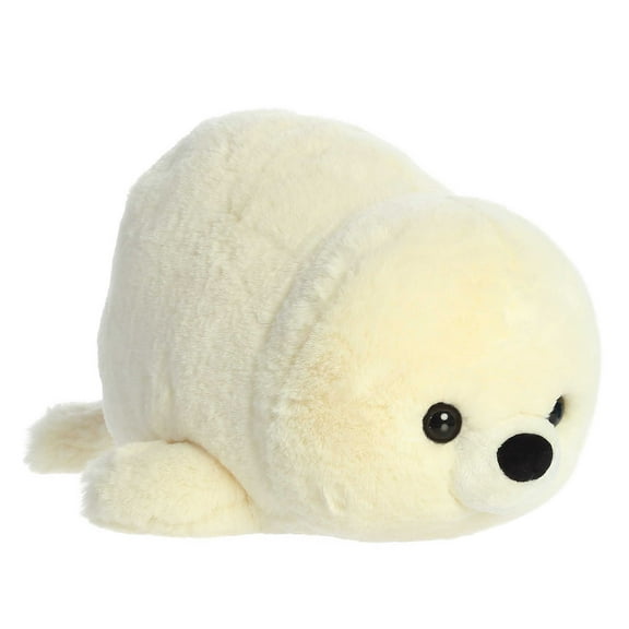 Aurora - Medium White Spudsters - 12" Stella Seal - Adorable Stuffed Animal