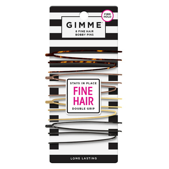 Gimme Bobby Pins for Fine Hair, Assorted Color, 8 Ct