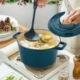 thumbnail image 4 of Cast Iron Dutch Oven, 4.5 Quart, Enameled Cast Iron Dutch Oven with Lid, Green, 4 of 5