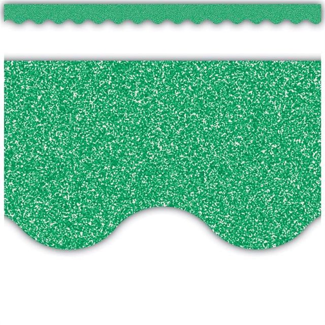 Teacher Created Resources TCR77024 Green Glitz Scalloped Border Trim
