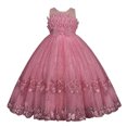 thumbnail image 1 of Robe de Bal de Fin d'Année pour Filles à Imprimé Floral, Élégante en Tulle avec Nœud et Ceinture, Robe Maxi de Princesse, 1 of 4