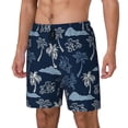 thumbnail image 2 of Uemuo Hawaii Palms Pattern Mens Swim Trunks Quick Dry Board Shorts with Mesh Lining, Stretch Beach Shorts Quick Dry No-Chafing Board Shorts-Small, 2 of 9