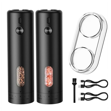 Electric Salt and Pepper Grinder Set - USB Rechargeable Automatic Salt and Pepper Mill, Salt and Pepper Shakers Set