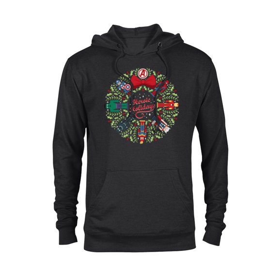 Marvel Christmas Avengers Nutcrackers Wreath Heroic Holidays - Pullover Hoodie for Adults - Customized-Black