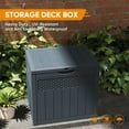thumbnail image 5 of ZYJOYY 33 Gallon Resin Deck Box, Weatherproof Outdoor Storage Box for Patio, Garden, Pool, and Yard, Lockable Waterproof Bin for Tools, Cushions, and Accessories, Grey, 5 of 9