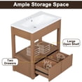 thumbnail image 2 of 30" Bathroom Vanity with Sink, Freestanding Bathroom Vanity Cabinet with Open Storage Shelf and Two Drawers, Brown, 2 of 7