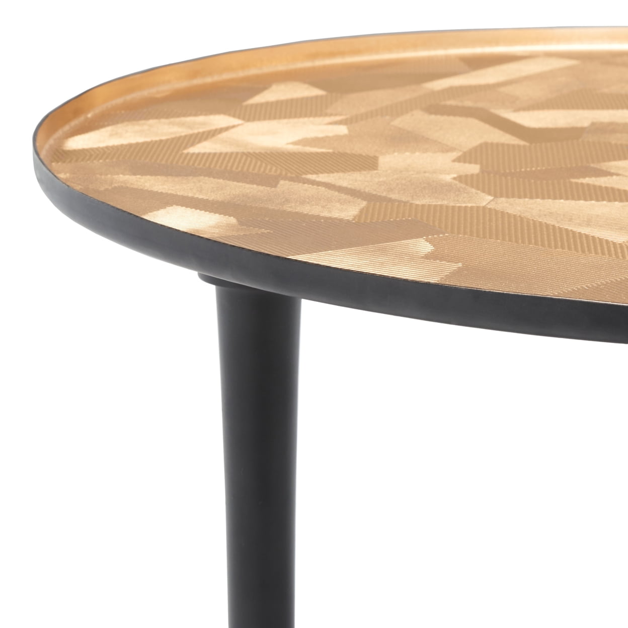 SAFAVIEH Hera Modern Oval Side Table, Taupe/Black