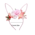 thumbnail image 3 of Diadema de corona de Pascua con orejas de conejo, diadema floral estilo bosque, accesorio para el cabello con flores artificiales. Diadema de plástico., 3 of 6