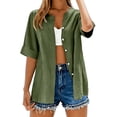 thumbnail image 3 of Kelon Ladies Tops and Blouses Collared Boho Tops Summer Going Out Basic Tee Cute Trendy Going Out Tops, 3XL, 3 of 9