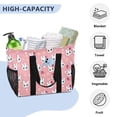 thumbnail image 5 of Cute Rabbit Face and Strawberry Reusable Grocery Bags with Handle Side Pocket Waterproof Shopping Portable Tote, 5 of 8