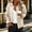 Beige, variant on Women's Cable Knit Fleece Jacket Collared Full Zip Long Sleeve Kangaroo Fall Winter Wear
