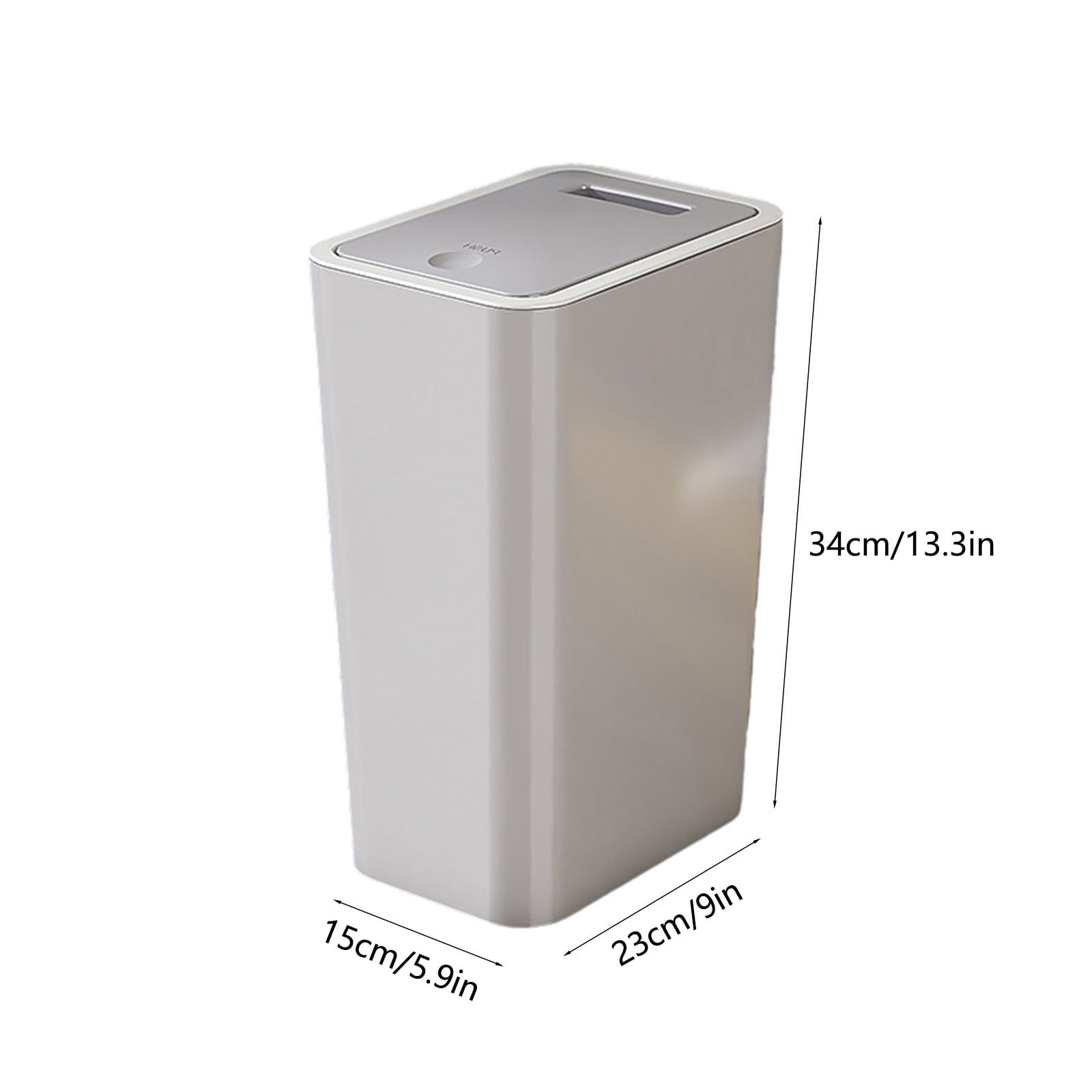 Kitchen Trash Can, Step-On Garbage Can with Lid, Tall Kitchen & Bathroom Trash Can, Small Office Waste Bin, Gray - Xuniizn