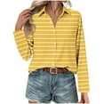thumbnail image 3 of Maean Women Plus Size Button down Shirts Striped Long Sleeve Collared Tops Casual Office Blouse S-5XL, 3 of 6