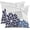 Blue, variant on Set of 2 Blue Floral 18×18in Waterproof Pillow Covers, Polyester Farmhouse Outdoor Patio Cushion Covers