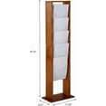 thumbnail image 3 of M&T Displays Floor Standing Double Sided Dark Wood Magazine Brochure Rack - 10 Clear PET G Pocket, 3 of 7