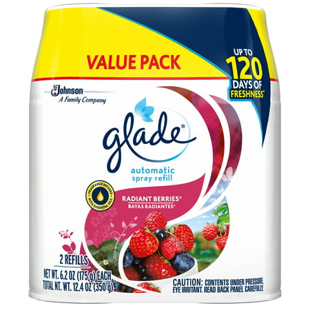 Glade Automatic Spray Refill Radiant Berries, Fits in Holder For Up to 120 Days of Freshness, 6.2 oz, Pack of