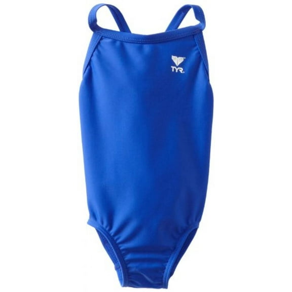 TYR Sport Girls' Solid Diamondback Swim Suit (Royal, 20)