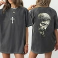 thumbnail image 2 of Vintage Jesus Christ Two-Sided Graphic Tee with Crown of Thorns and Cross, Christian Faith Religious Shirt for Men and Women, Sizes S–5XL, 2 of 7