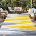 thumbnail image 2 of Yellow Gray White Outdoor Rug 5x8 Ft - Reversible Patio Rug Outdoor Camping Rugs, Farmhouse Gradient Abstract Art Washable Indoor Outdoor Area Rugs, Non-Slip Outdoor Carpet Runner for Deck/Porch, 2 of 8