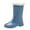 Blue, variant on Stylish Women's Rain Shoes High Heel Knee High Comfort Lady Mid Calf Snow Boots Non Removable Outdoor Rubber Water Shoes