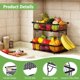 thumbnail image 5 of Canasta para frutas Astrorhine de metal de 2 niveles con asa de madera, 5 of 6