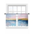 thumbnail image 2 of Sheer Curtains 45 Inches Long, Oil Painting Pink Blue Light Filtering Window Curtains for Living Room/Bedroom, Artwork Abstract Modern Rod Pocket Voile Sheer Curtain Drapes, 52"W x 45"L, 2 Panels, 2 of 8