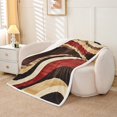 thumbnail image 2 of Erosebridal Retro Striped Fleece Blanket, Minimalism Sherpa Throw, Geometric Decor, 2 of 6