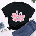 thumbnail image 4 of Bowake Easter T-Shirts pour Femmes Manches Courtes Col Rond Joyeux Easter T-Shirts Mignons Graphiques Décontractés Tops d'Été, 4 of 7