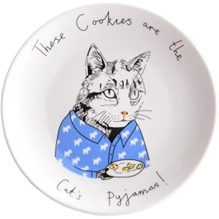 WYGOAKG 8 inch European style porcelain ceramic flat plates with porcelain cartoon design for salad and cakes.