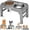 Grey, variant on Elevated Raised Dog Bowl Stand with 2 Stainless Steel Bowls, Adjustable Height for Medium Large Dogs, 12.36" - 3.7" Foldable Feeder, Grey