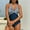 Style1-Blue womens swimsuits, variant on Women Hanging Neck Sling High Waist Striped Printed Bikini Swimsuit Black L