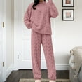 thumbnail image 4 of Women‘s Coral Fleece Pajama Set Plush Sleepwear Loungewear Cozy Winter Nightwear One Size, 4 of 5